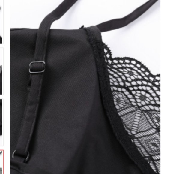 Black Lace Solid Color Plus Size Bra 4X - Picture 3 of 5